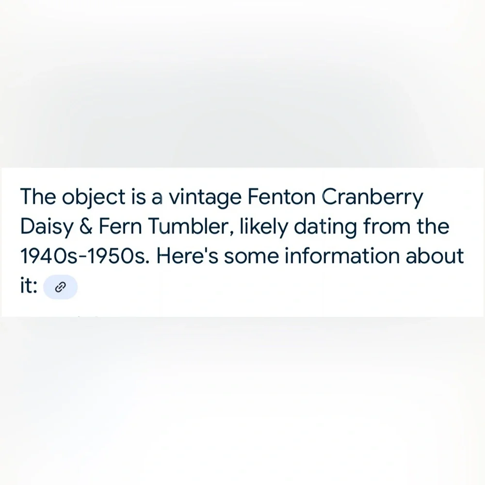 Vintage Fenton daisy and fern Tumblr